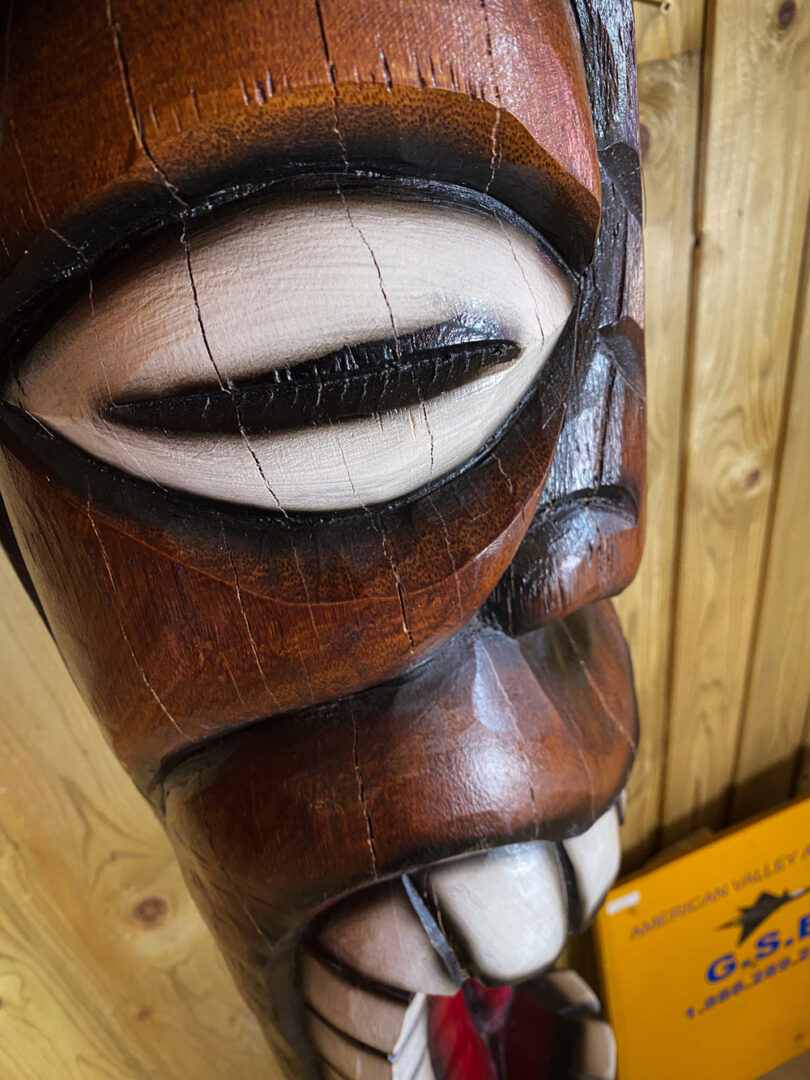 Authentique Tiki tahitien en bois