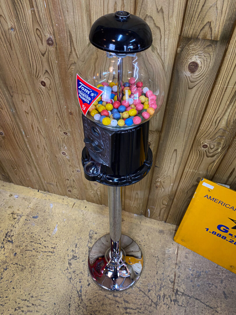 candy machine on stand