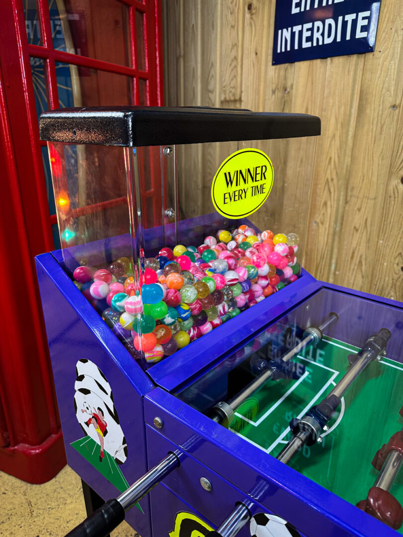 Candy dispenser foosball table