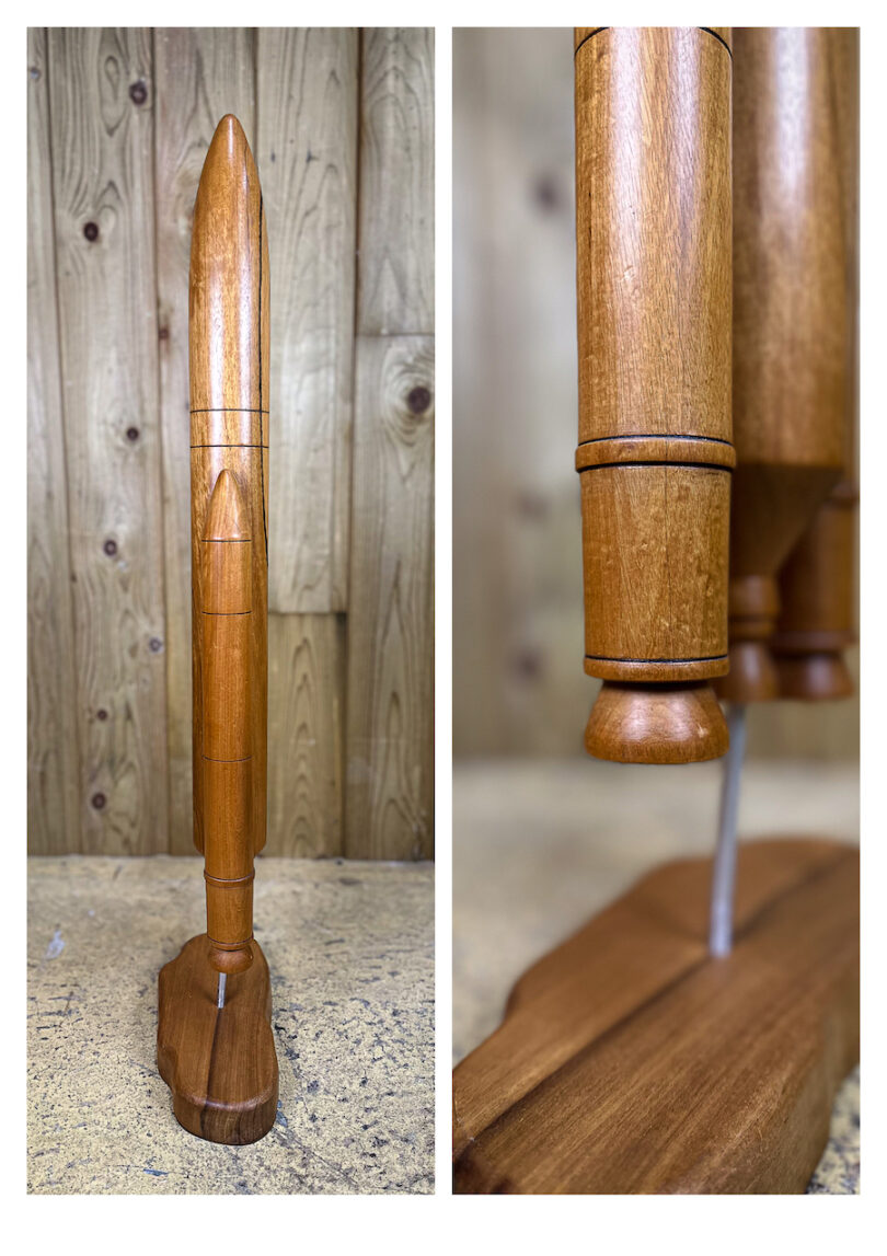 wood ariane 5 rocket model