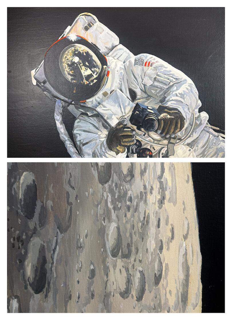 framed cosmonaute moon