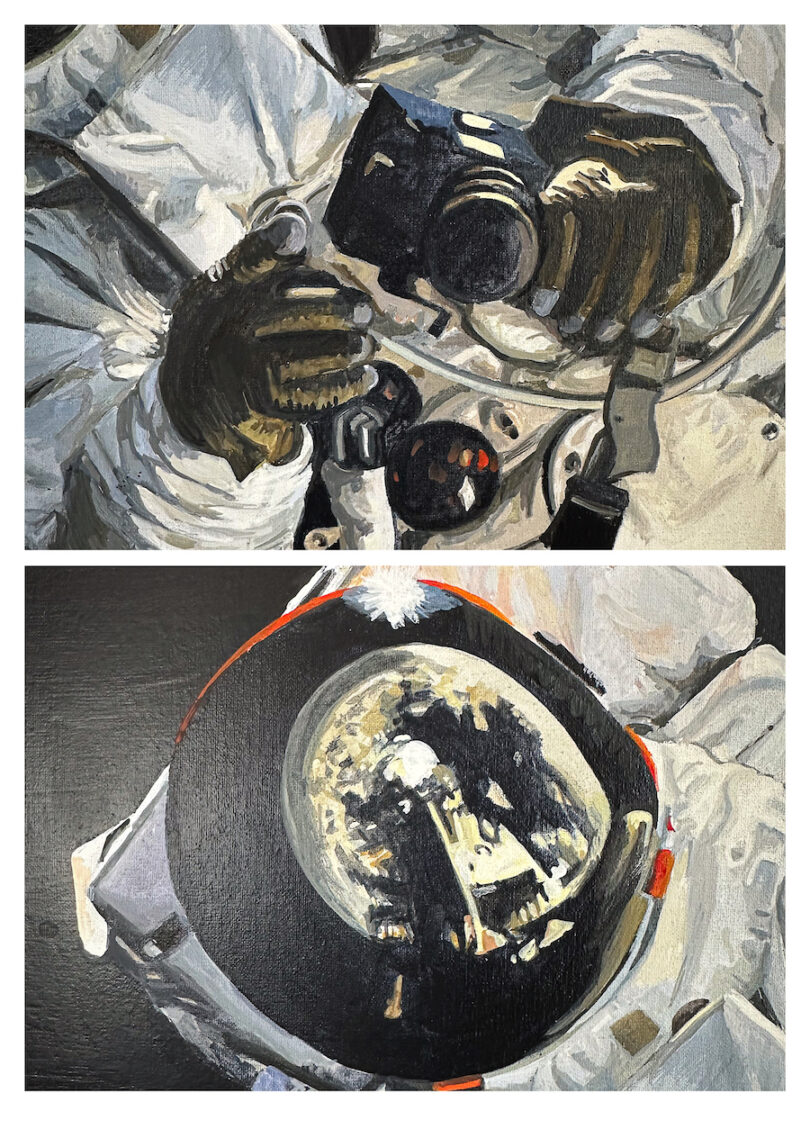 cosmonaute moon canvas