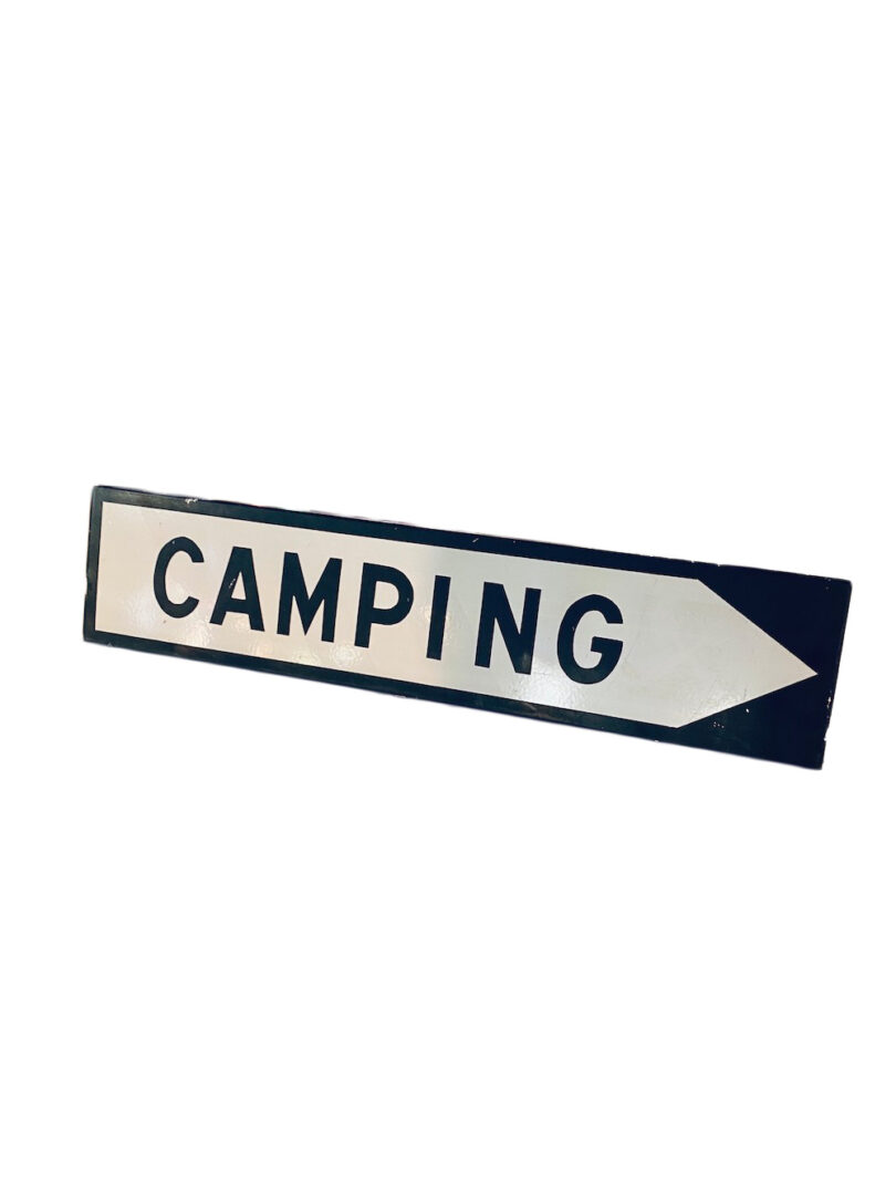 Vielle plaque émaillée camping