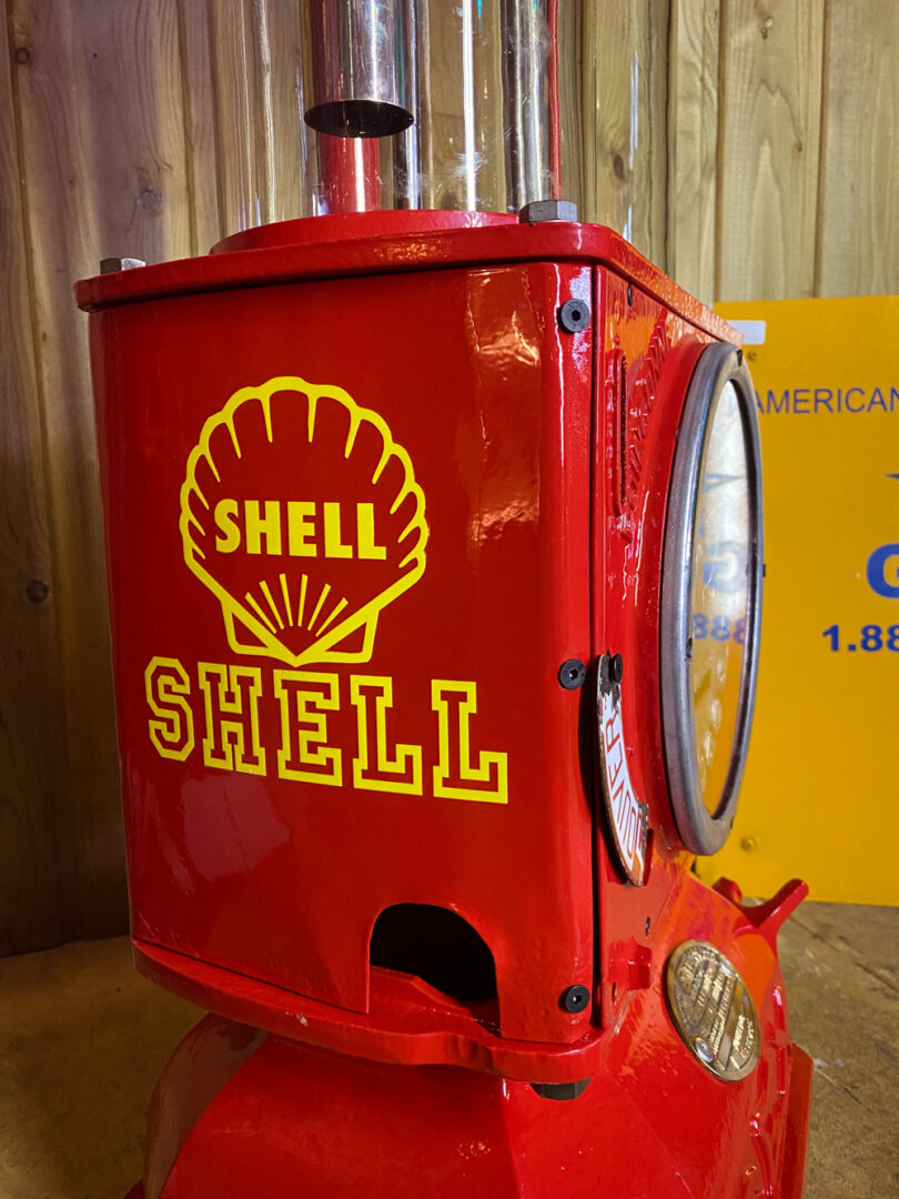 Pompe à essence bijaugeur vintage Shell