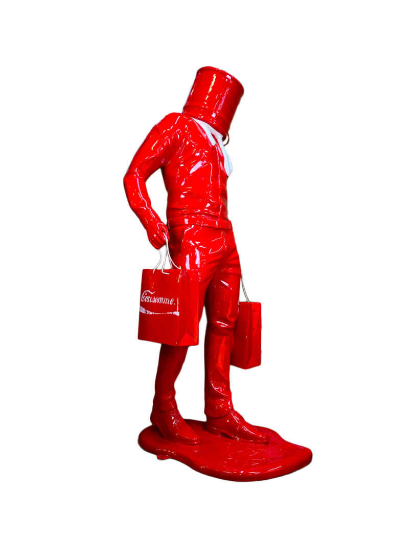statue shopping man