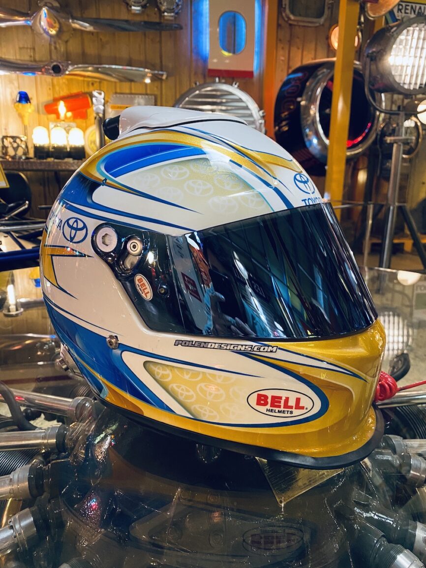 casque de course automobile vintage