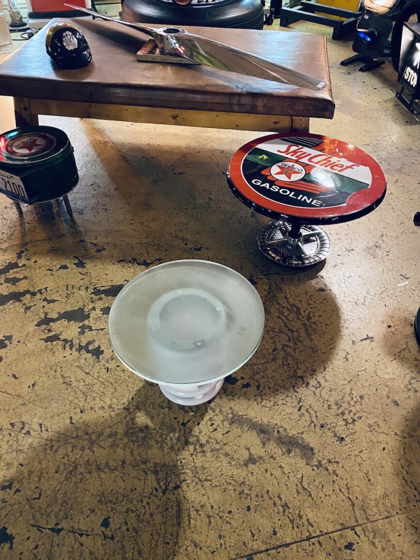 Table basse industrielle locomotive