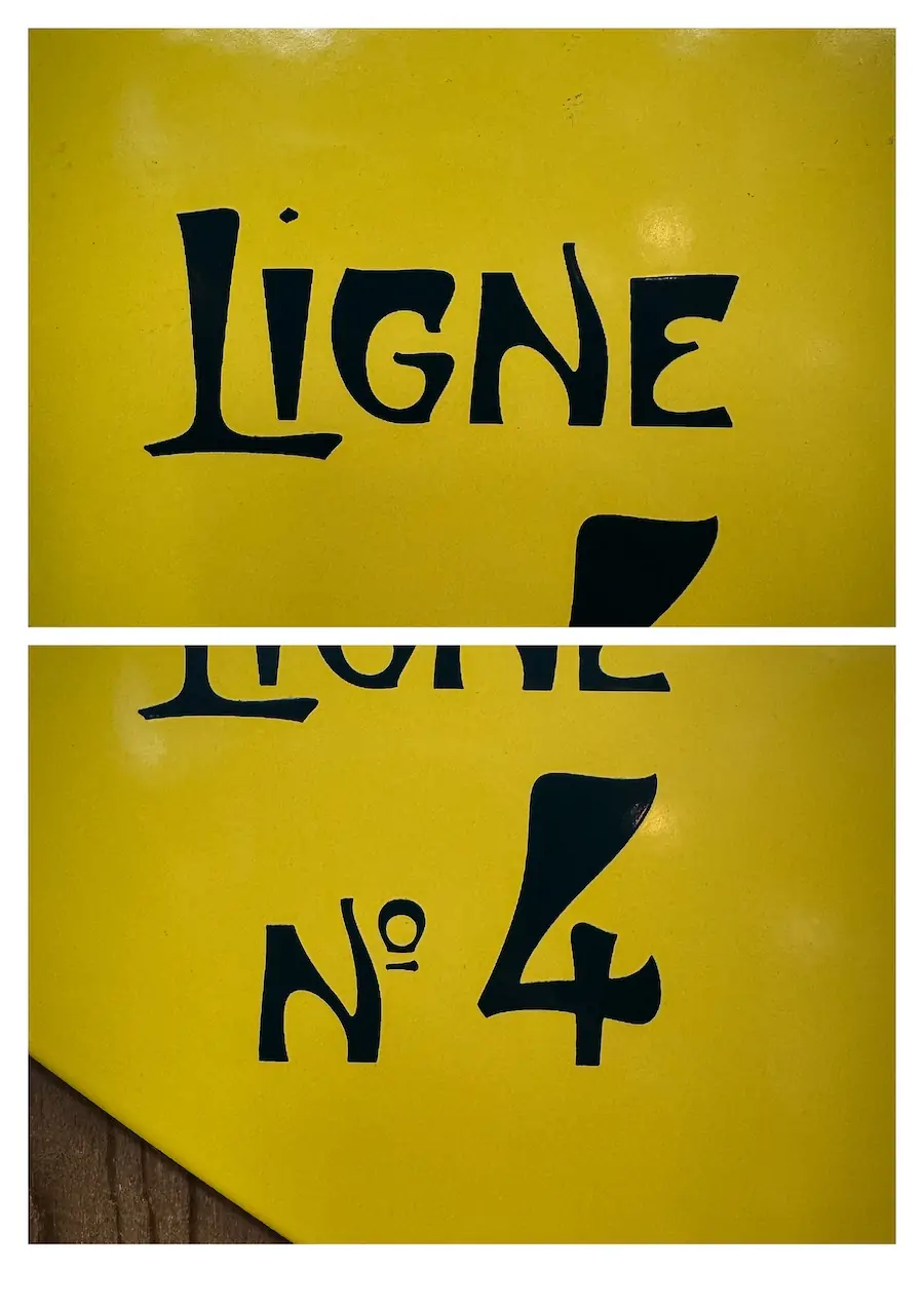 plaque vintage métro parisien