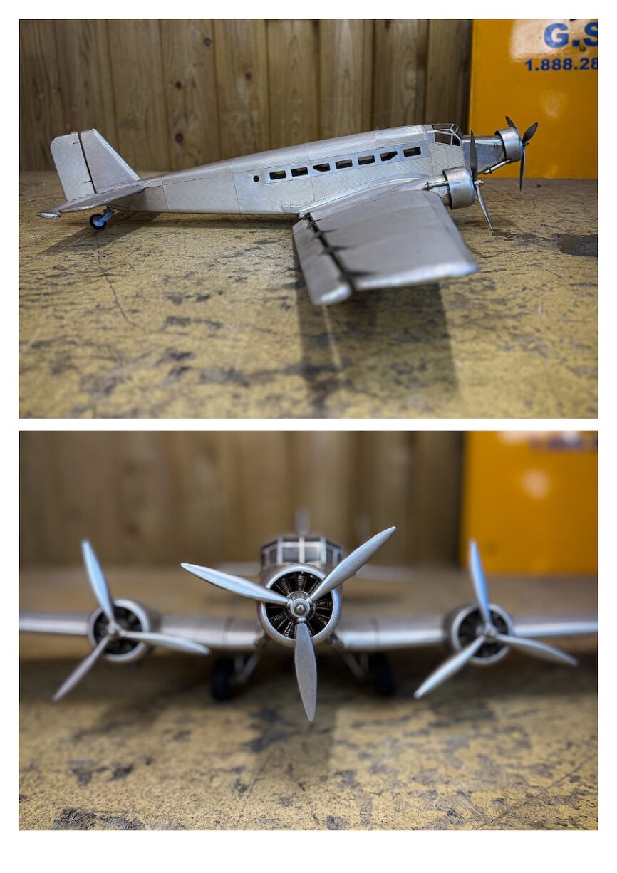 Modèle de décoration d'avion vintage en métal, sculpture rétro en fer artisanal, accessoires photo d'avion biplan, décoration d'intérieur, décoration de pièce industrielle d'aviation
