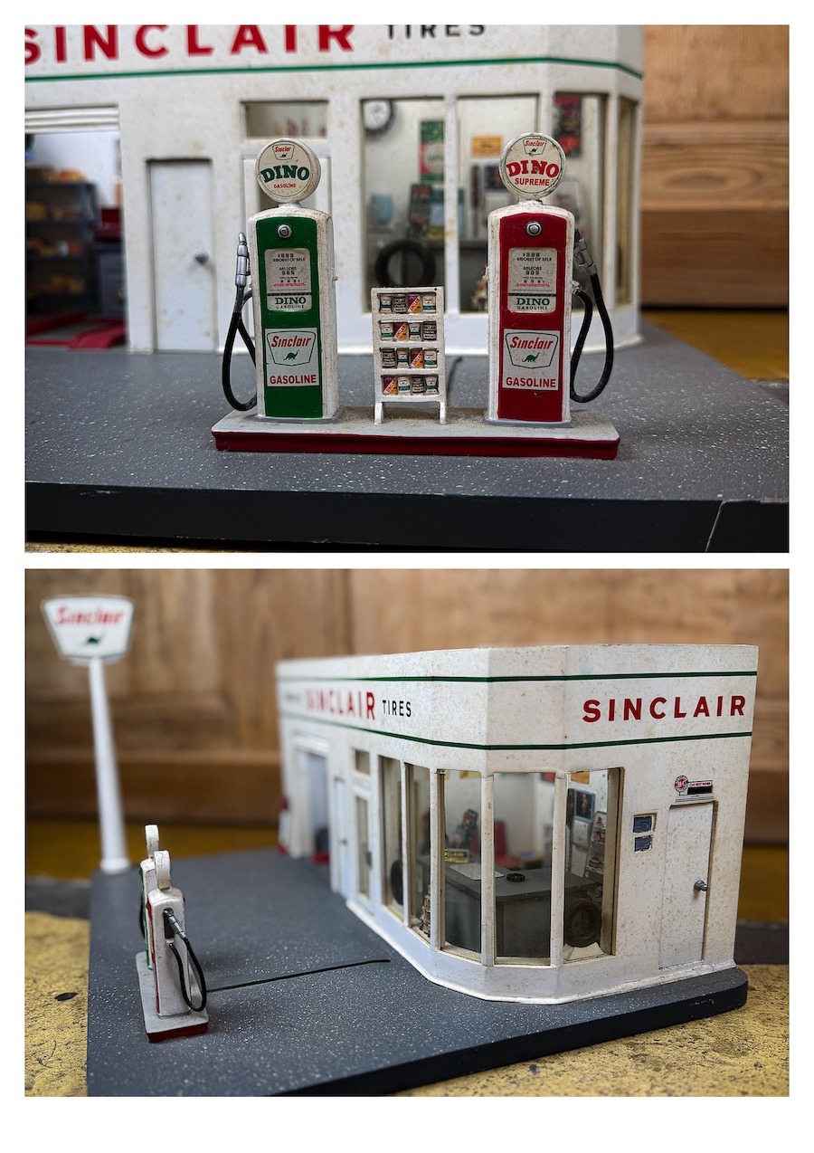 Maquette de station service Sinclair jouet collection
