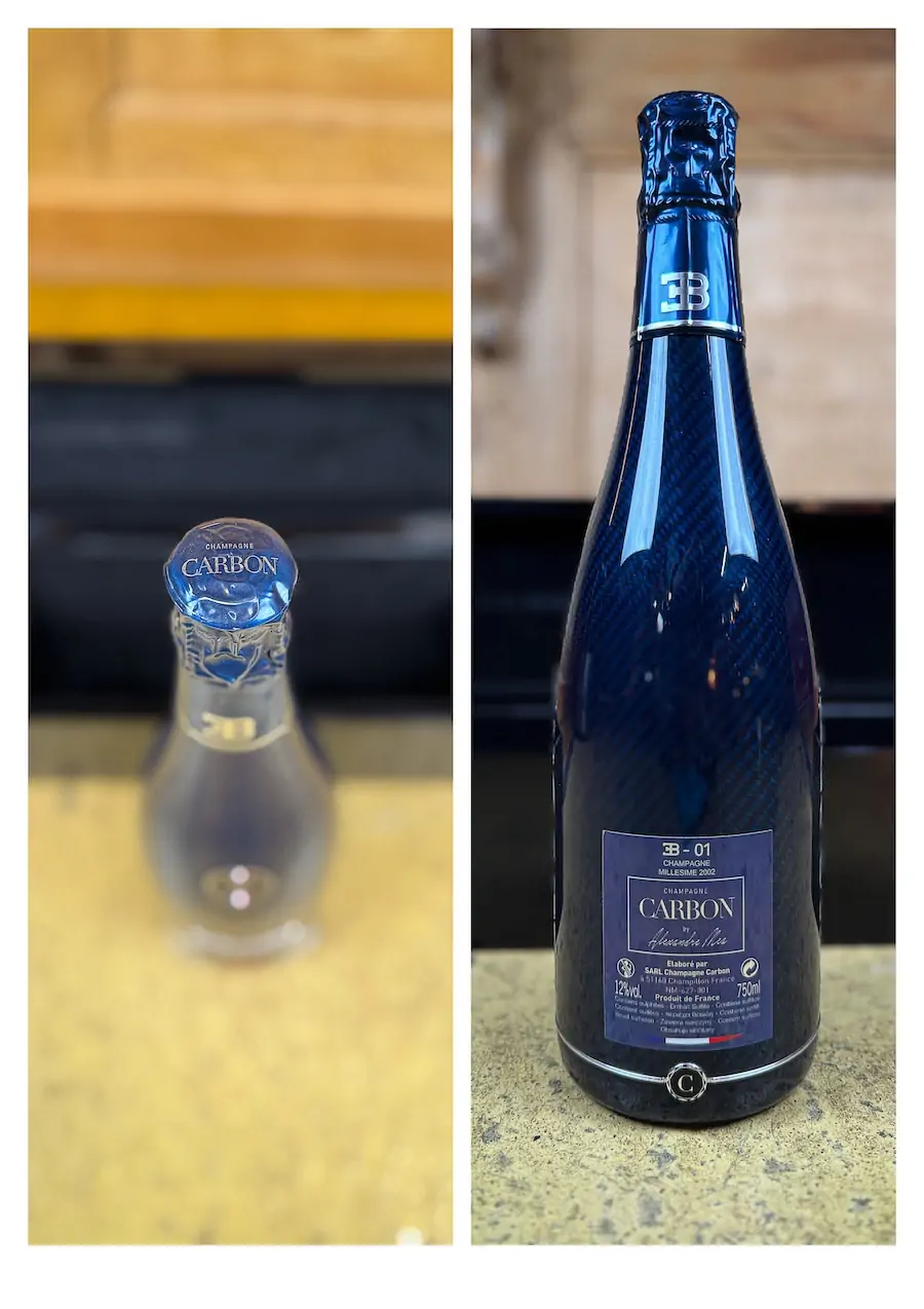 Bouteille champagne carbon for bugatti rare