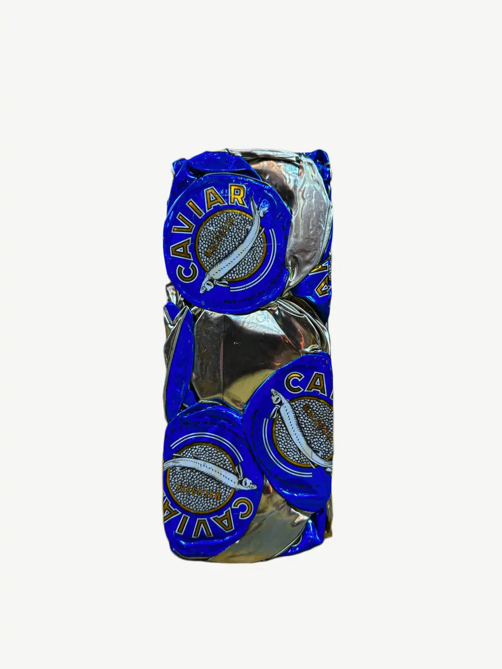 sculpture compression boites de caviar