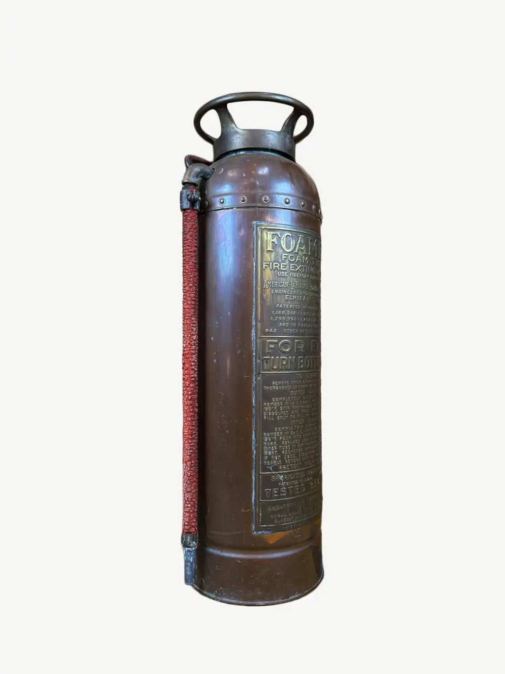 extincteur américain en cuivre vintage