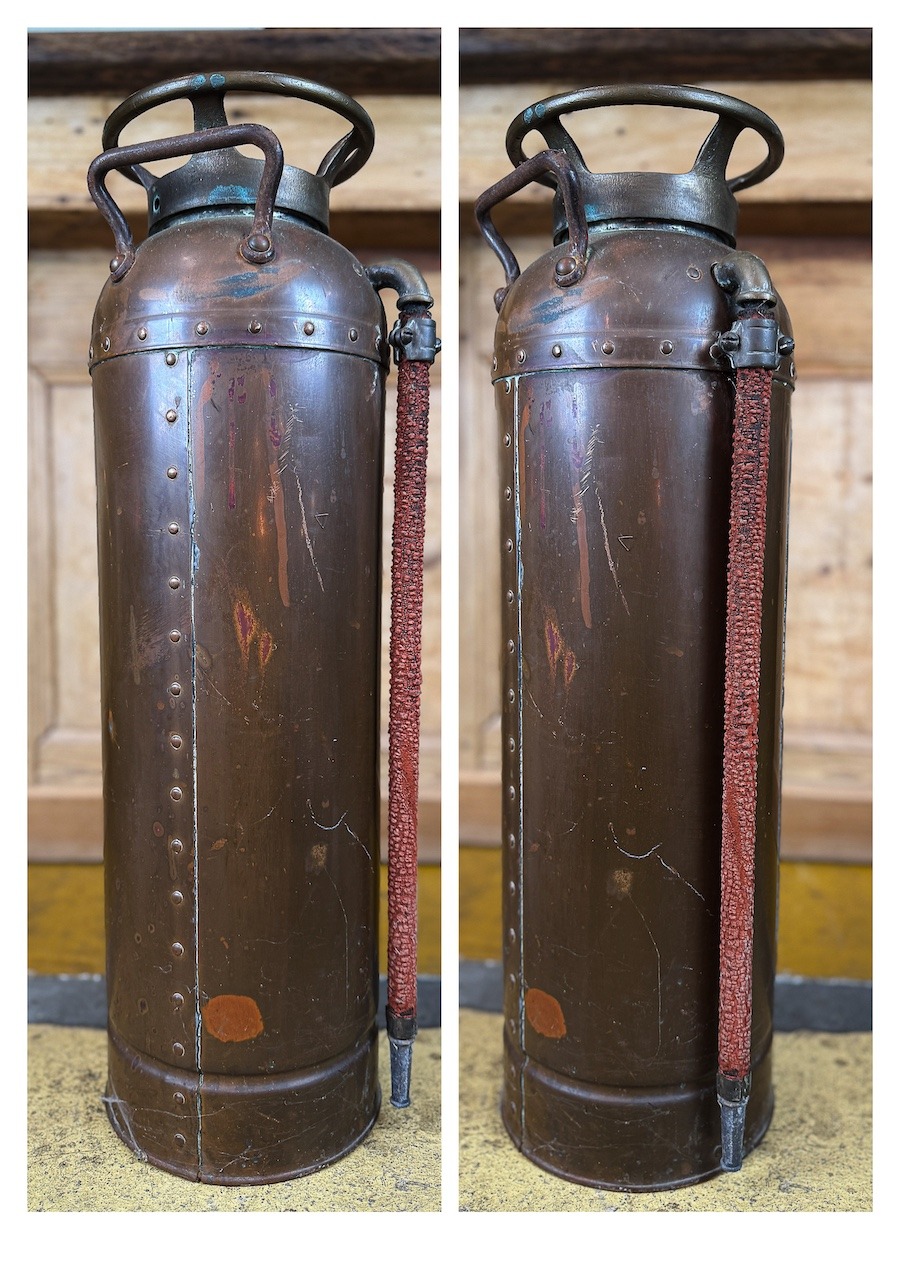 extincteur brocante en cuivre