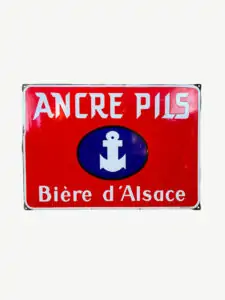 plaque émaillée ancre pils