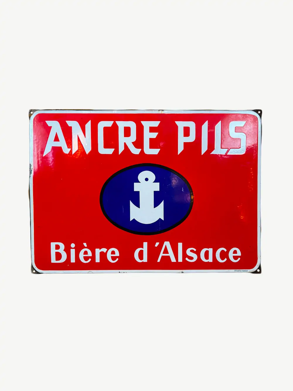 plaque émaillée ancre pils