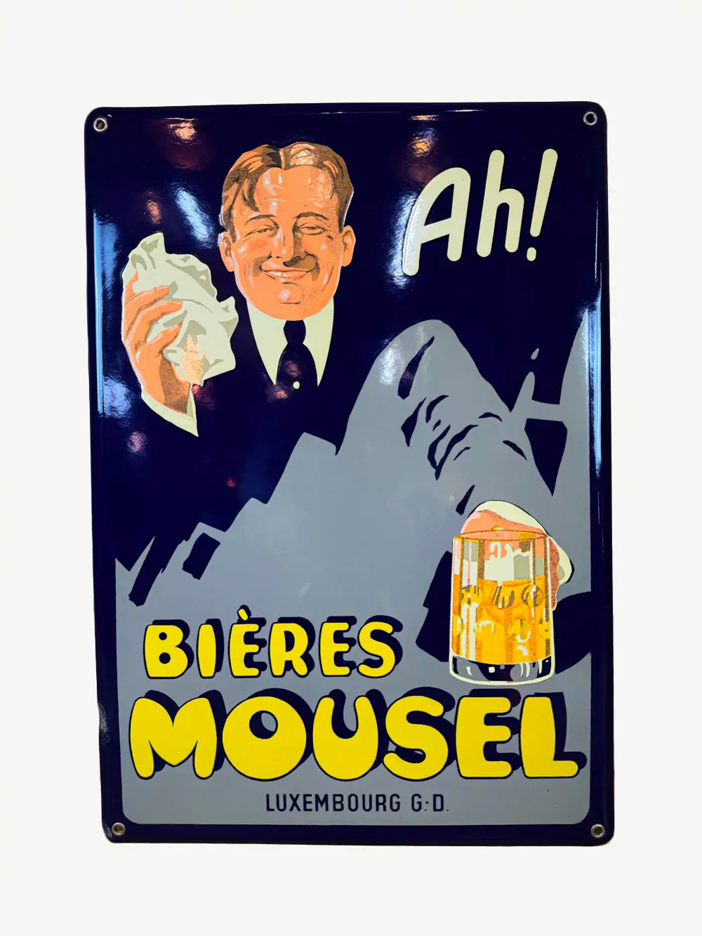 plaque émaillée bière vintage