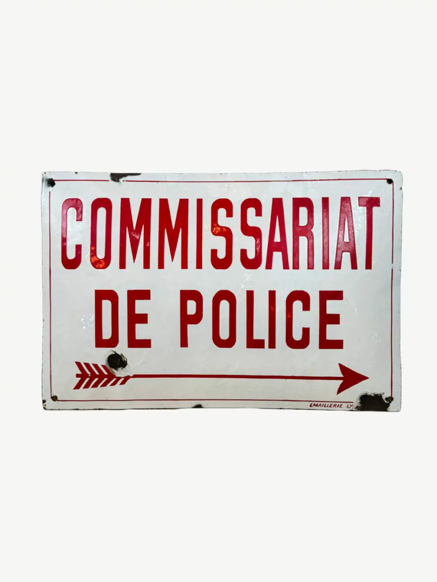 plaque émaillée police