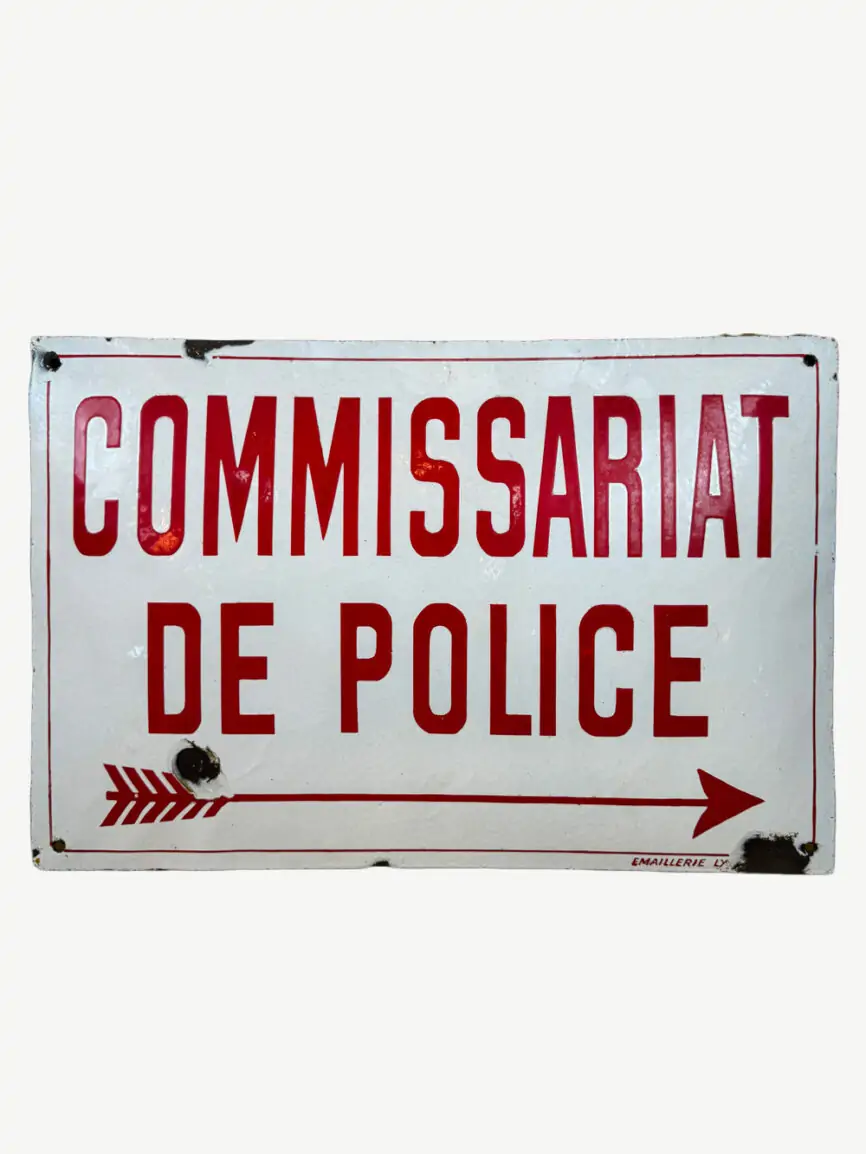 plaque émaillée commissariat police