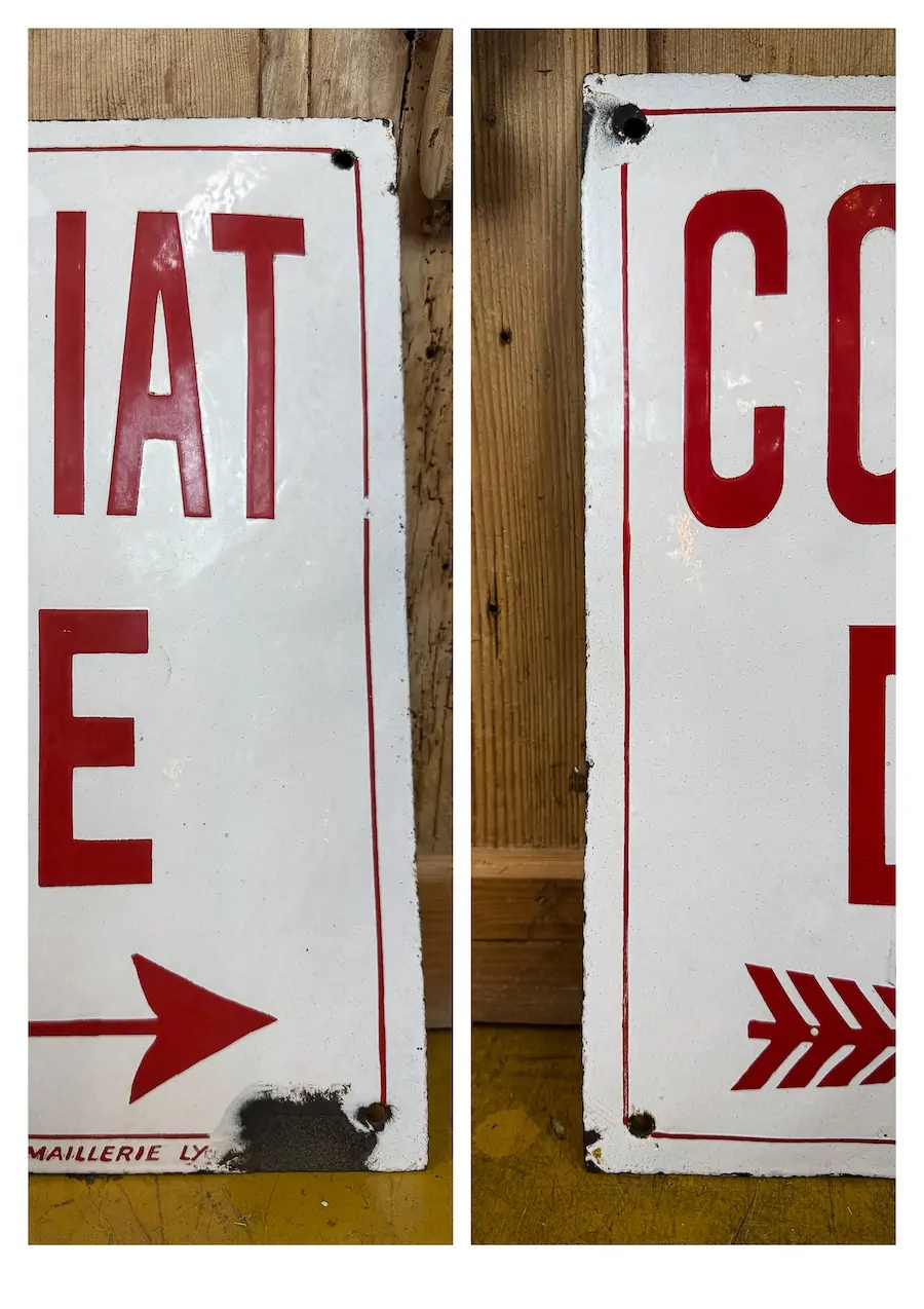 Police Station enamelled plaque 1967 40x60cm - Image 3