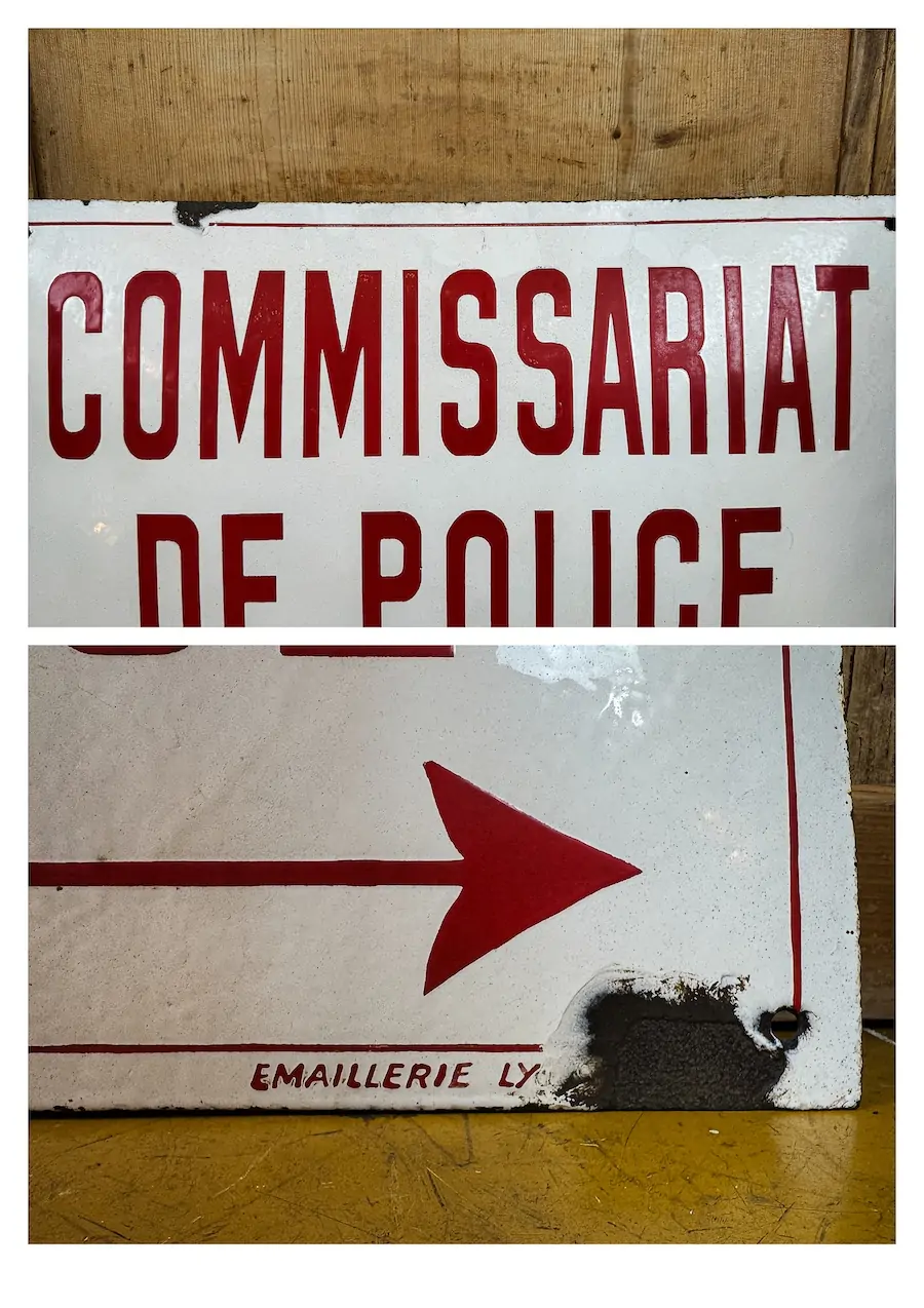 Police Station enamelled plaque 1967 40x60cm - Image 4