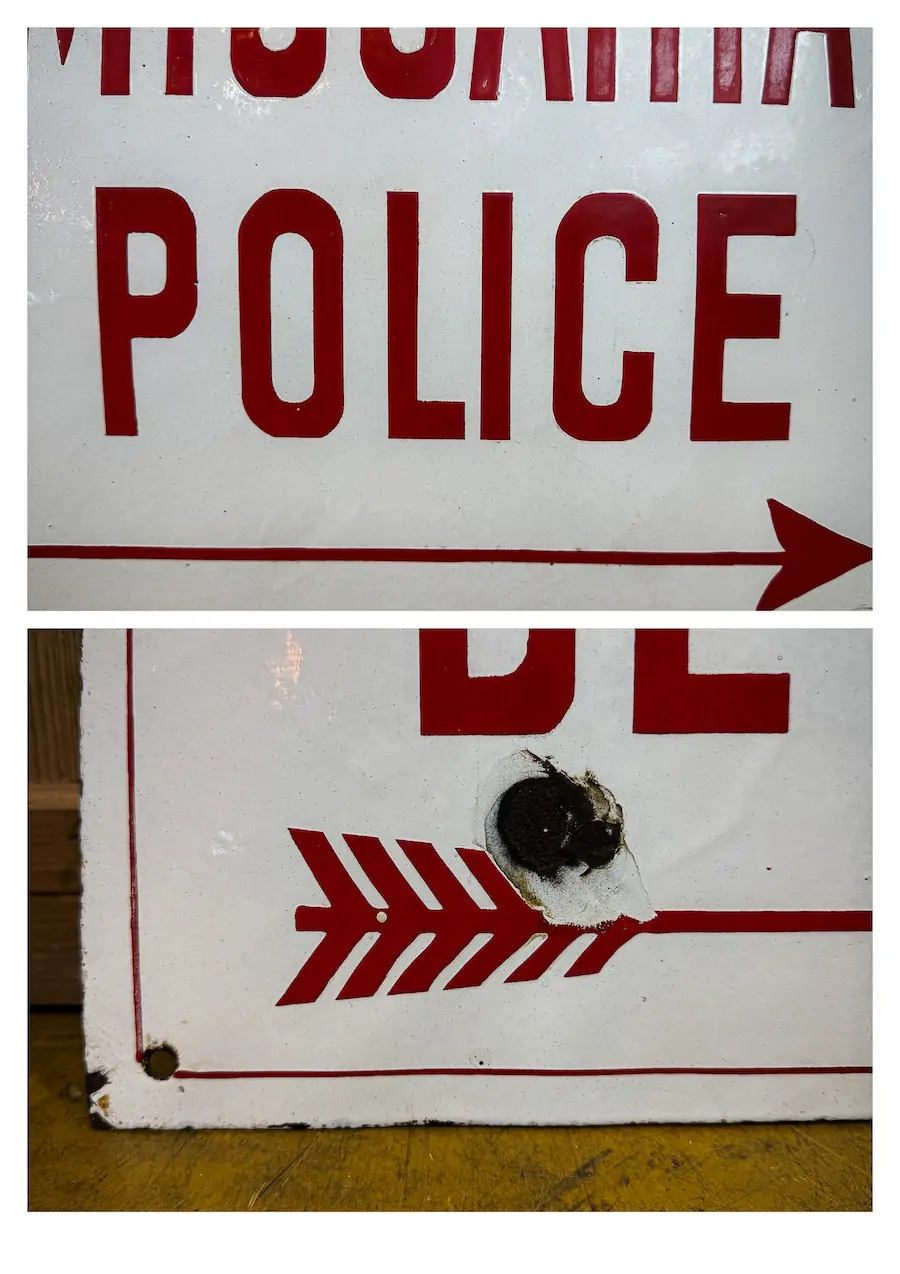 Police Station enamelled plaque 1967 40x60cm - Image 6