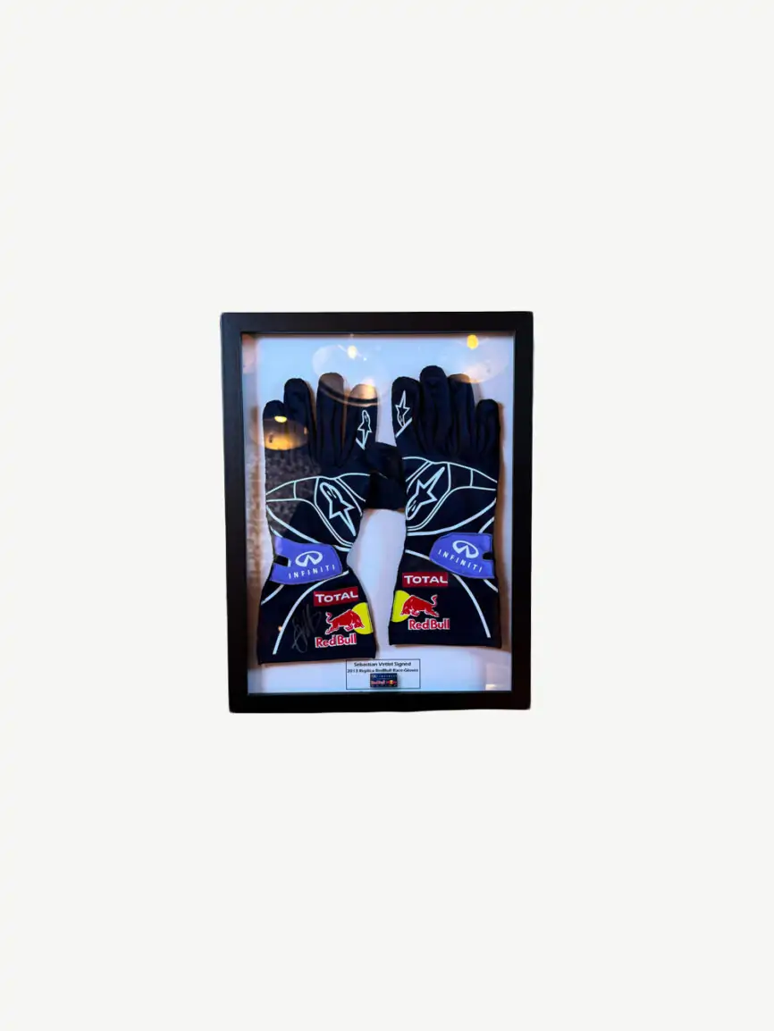 Gants dédicacés Sebastian Vettel