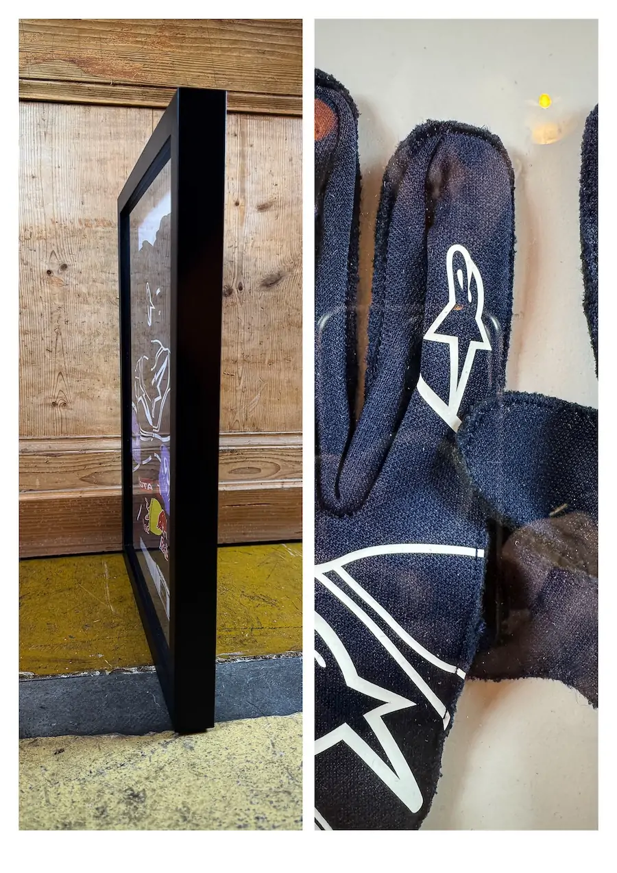 Gants dédicacés Sebastian Vettel red bull racing