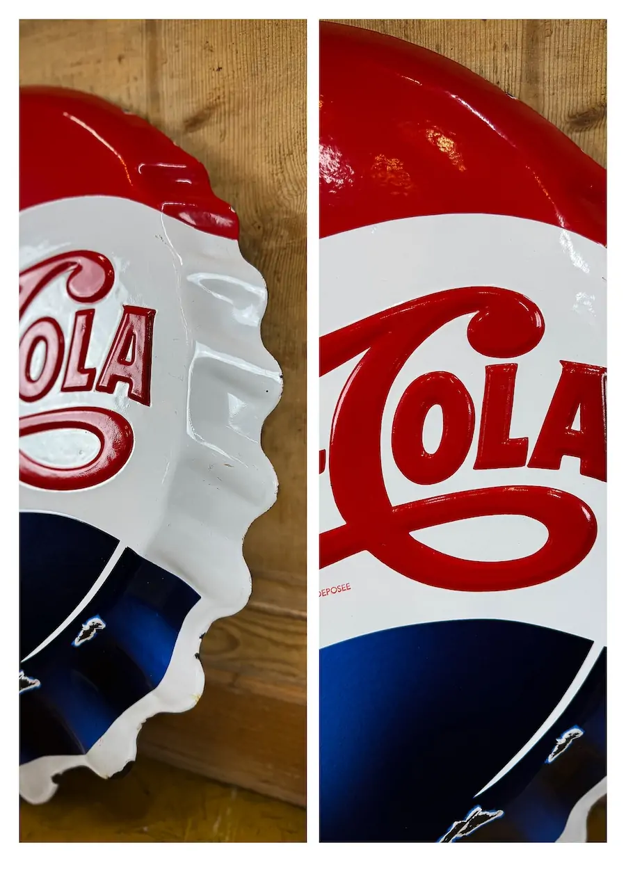 Plaque émaillée Pepsi cola capsule