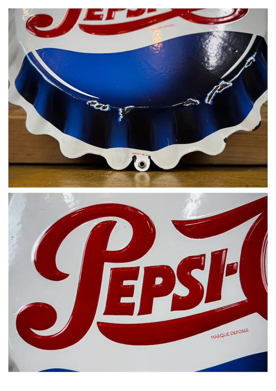 Plaque émaillée Pepsi cola vintage