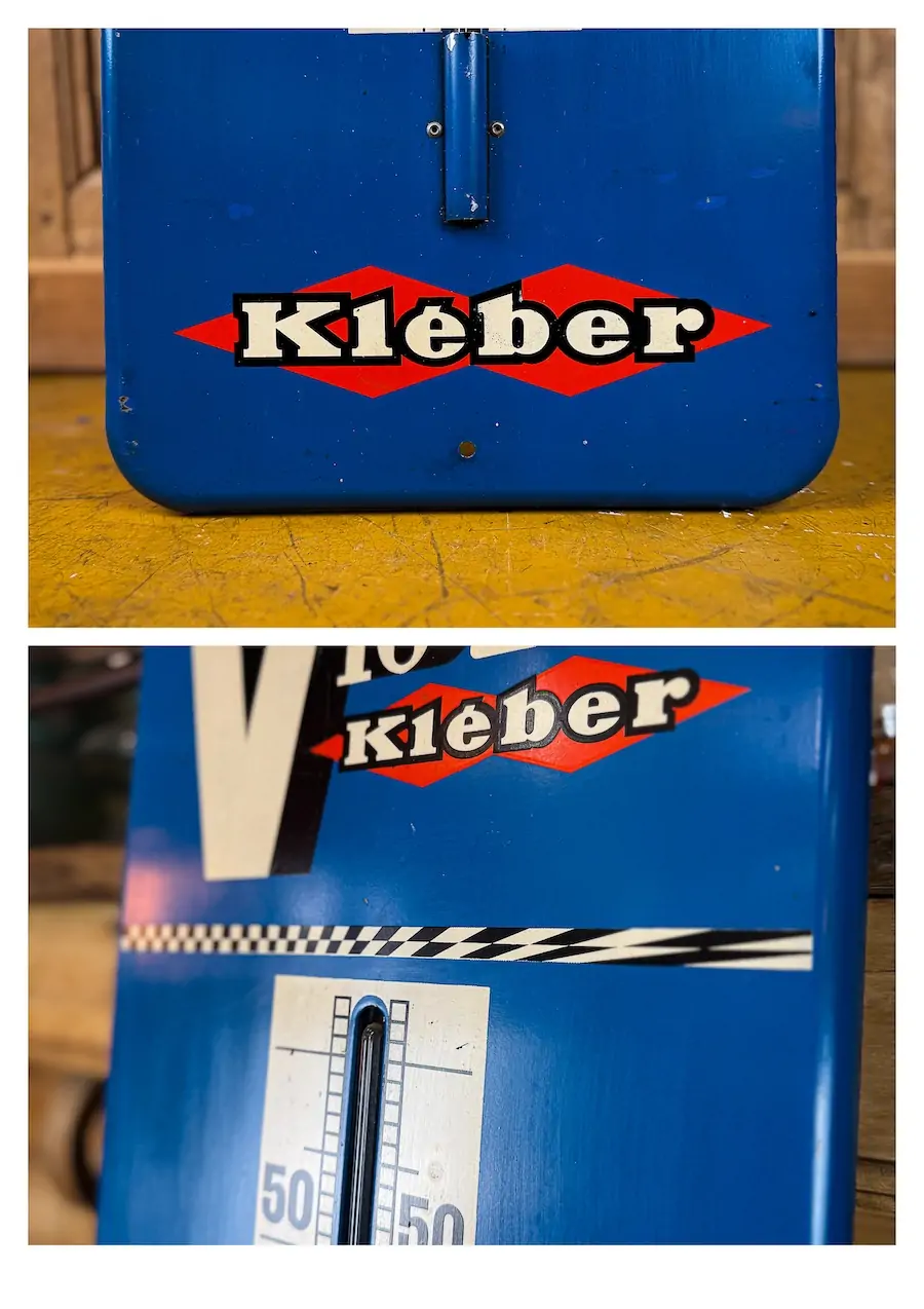 plaque émaillée Kléber thermomètre ancienne
