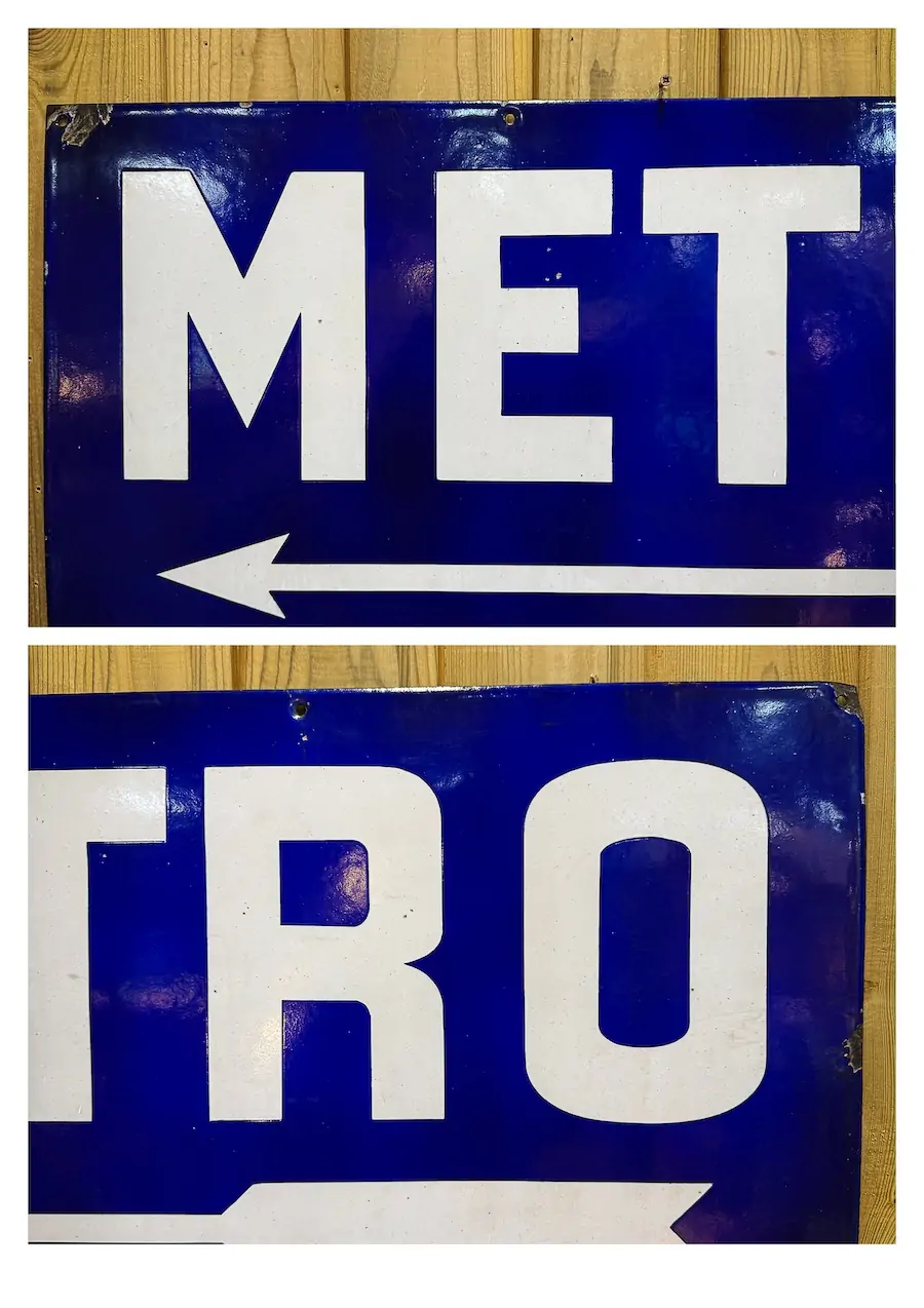 Plaque émaillée officielle Metro parisien