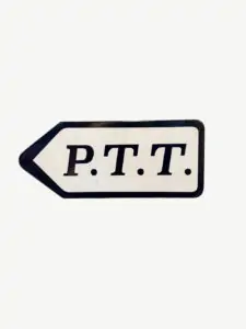 enamelled PTT directional sign