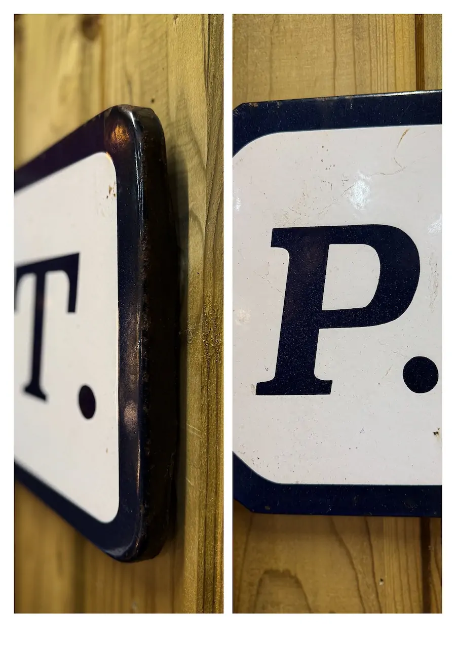 enamelled PTT directional sign 1960 60x25cm - Image 3