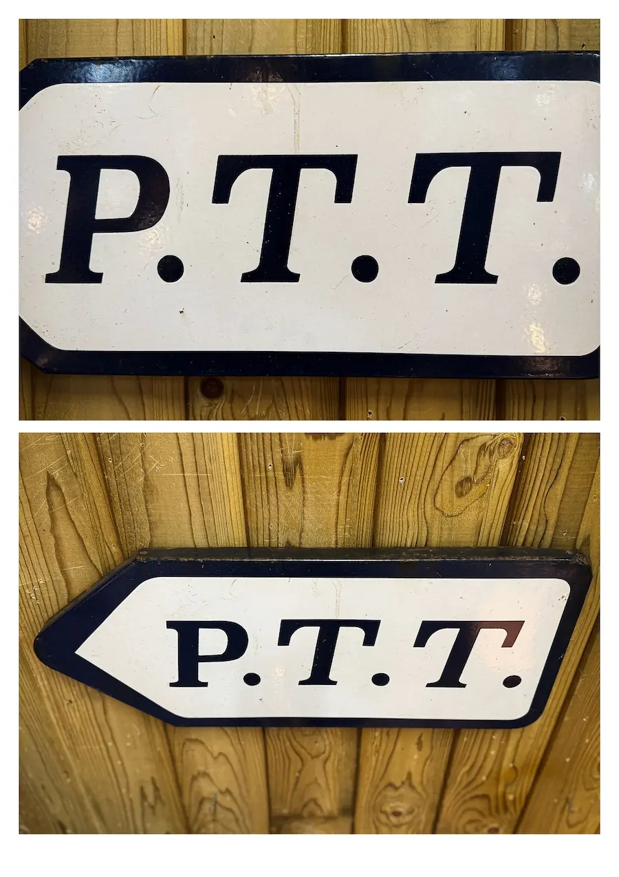 enamelled PTT directional sign 1960 60x25cm - Image 4