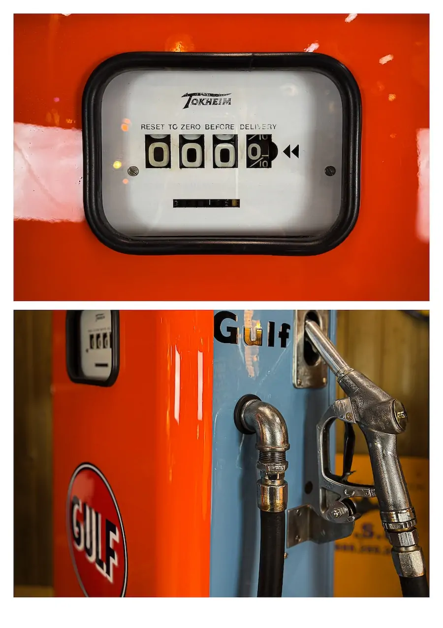 Pompe à essence américaine Gulf gasoline