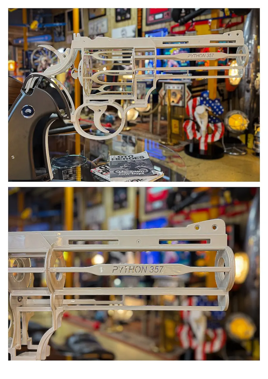 Sculpture revolver blanc