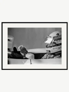 Poster encadré de Ayrton Senna Gloves Silverstone 1991