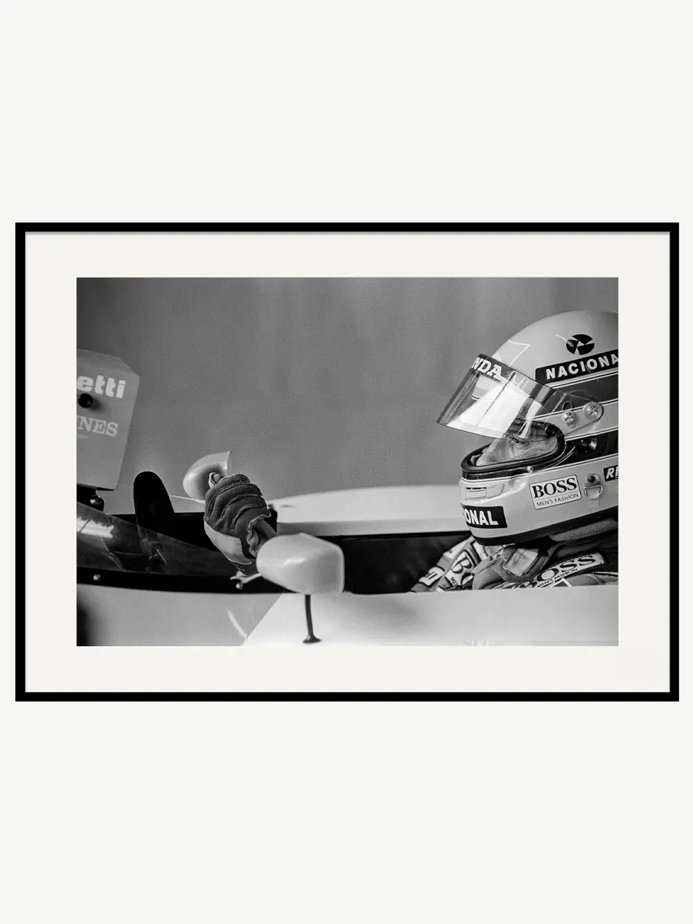 Poster encadré de Ayrton Senna Gloves Silverstone 1991