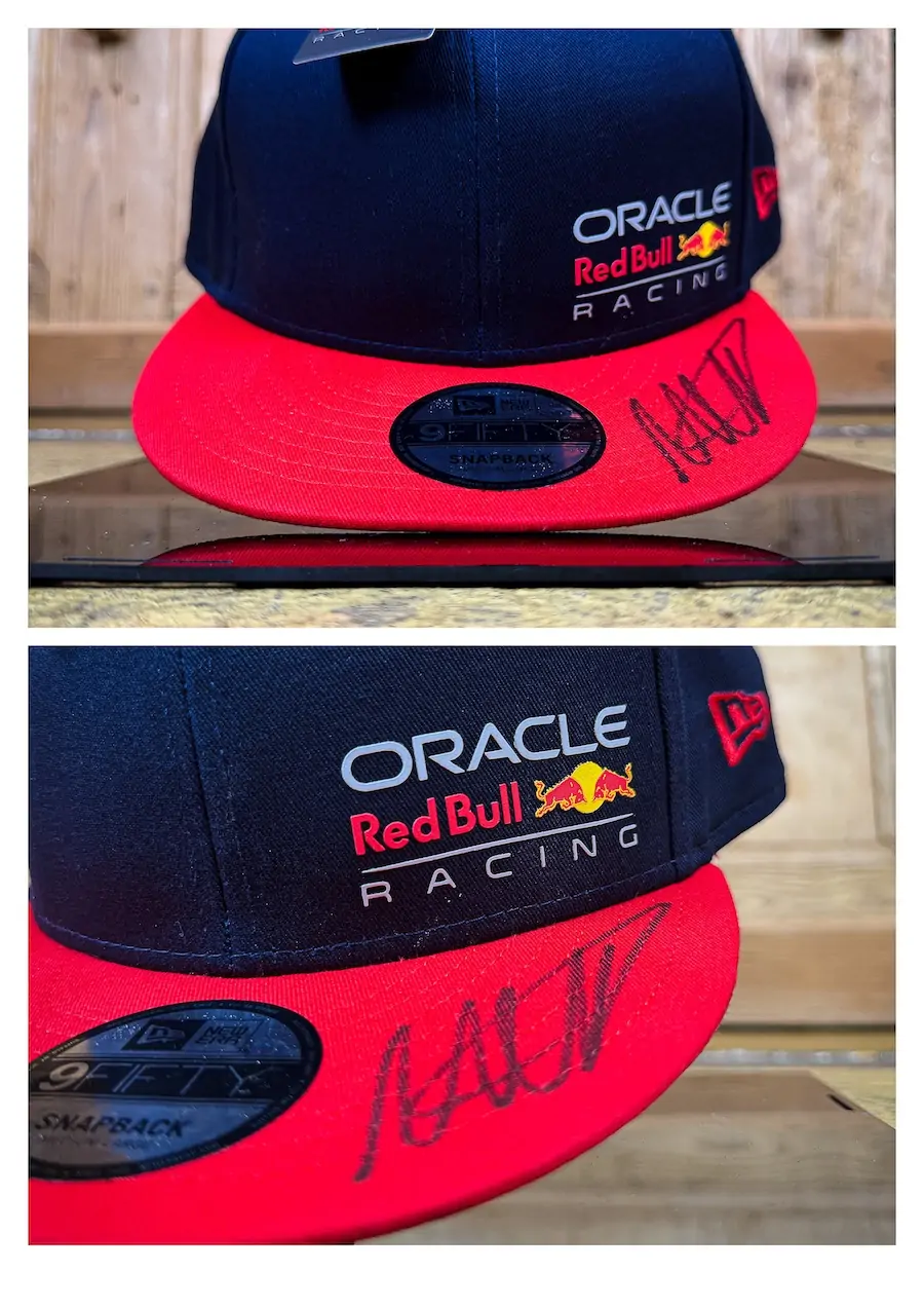 Casquette dédicacée Max Verstappen certificat