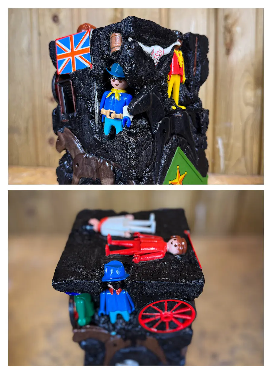 Sculpture béton Compression Playmobils