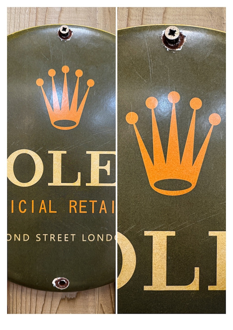 Plaque émaillée Rolex originale