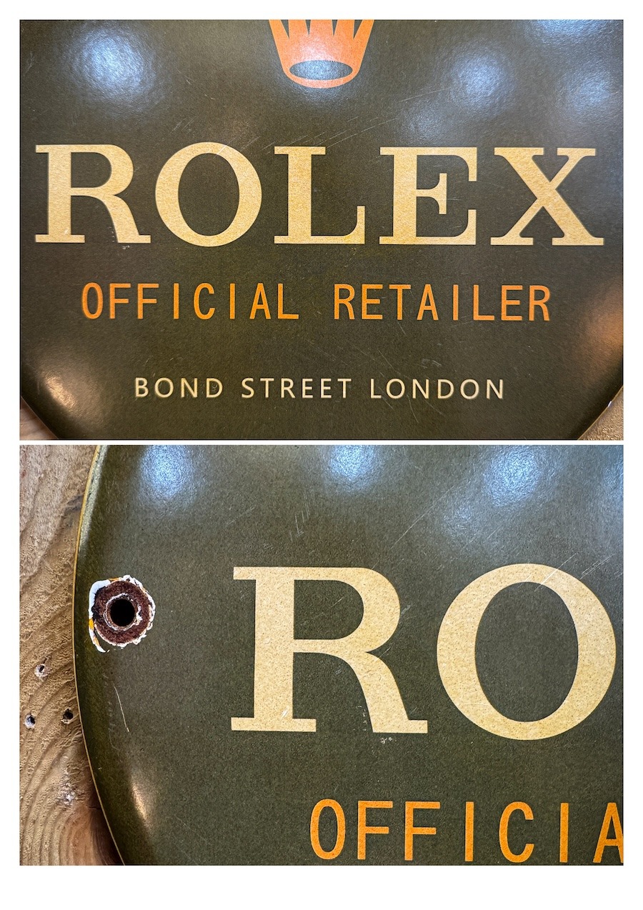 Plaque émaillée Rolex authentique