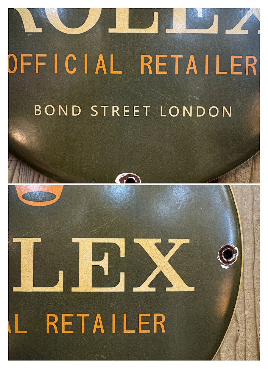 Plaque émaillée Rolex vintage