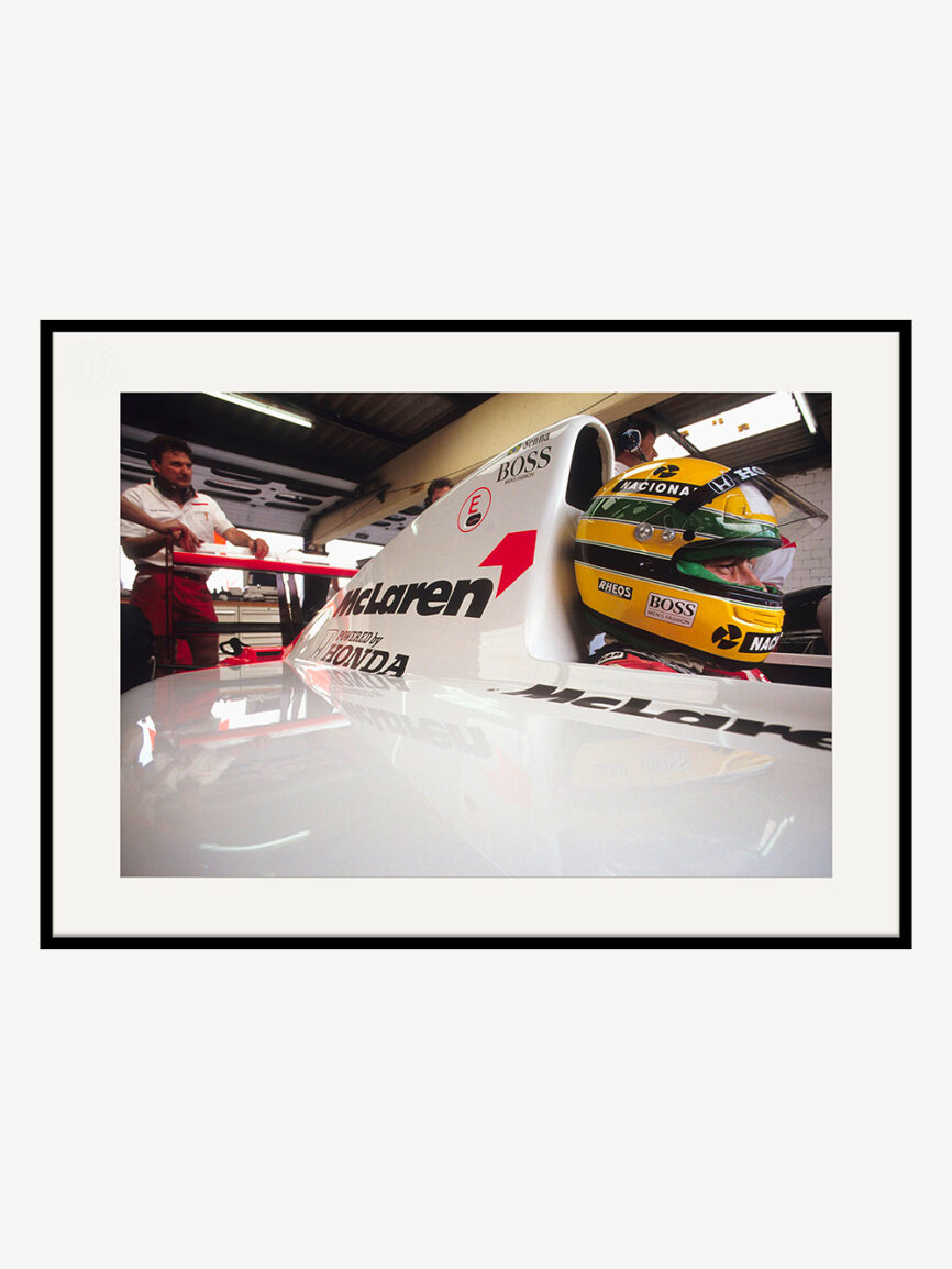 photo originale Ayrton Senna Cockpit Hockenheim 1991