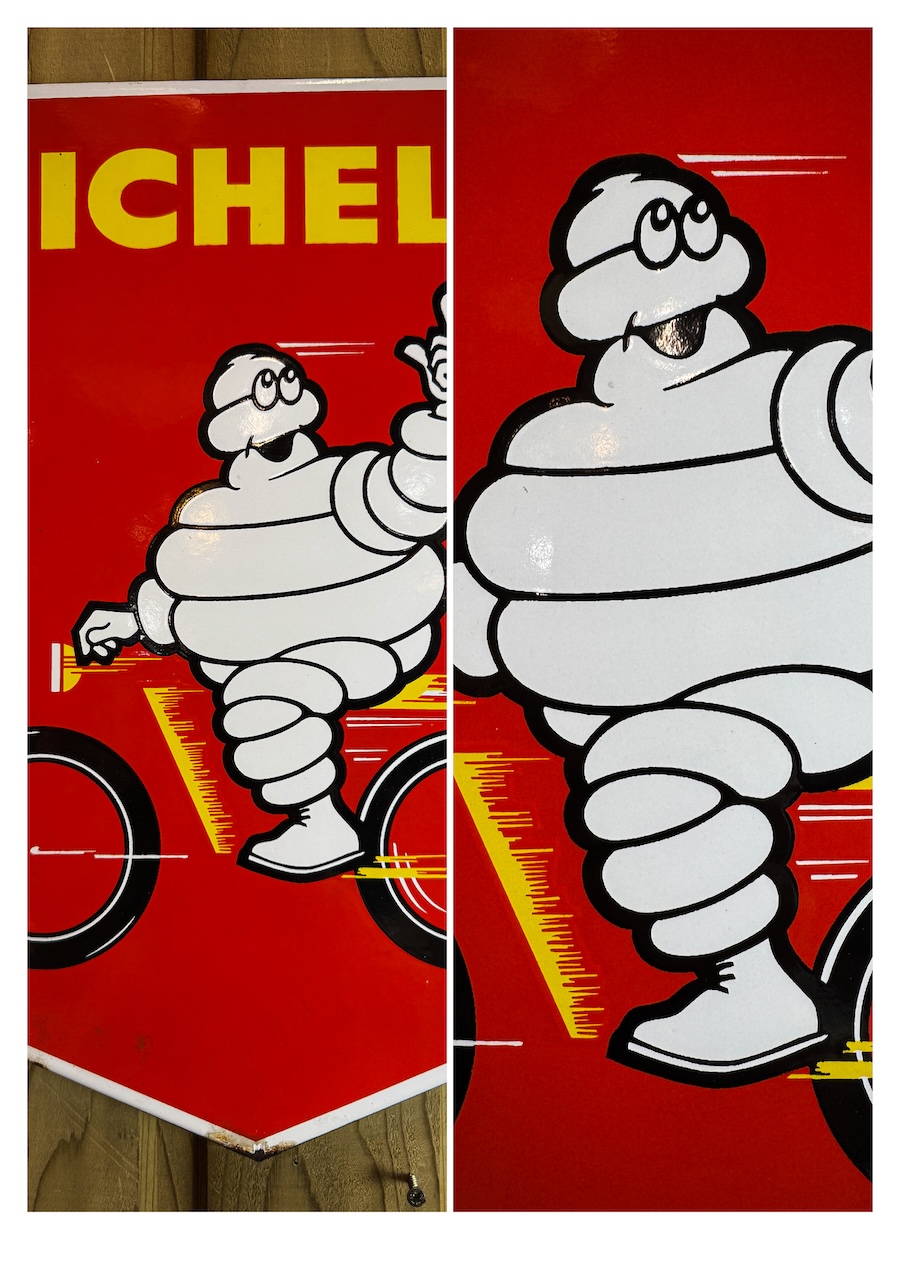 Michelin Vélo enamelled plaque, 50x40cm, 1950, Luynes - Image 3