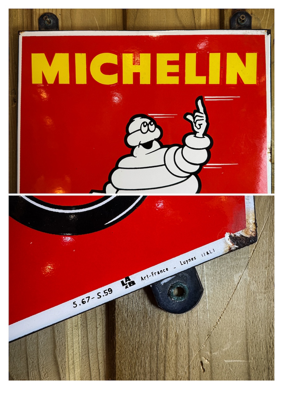 Michelin Vélo enamelled plaque, 50x40cm, 1950, Luynes - Image 4