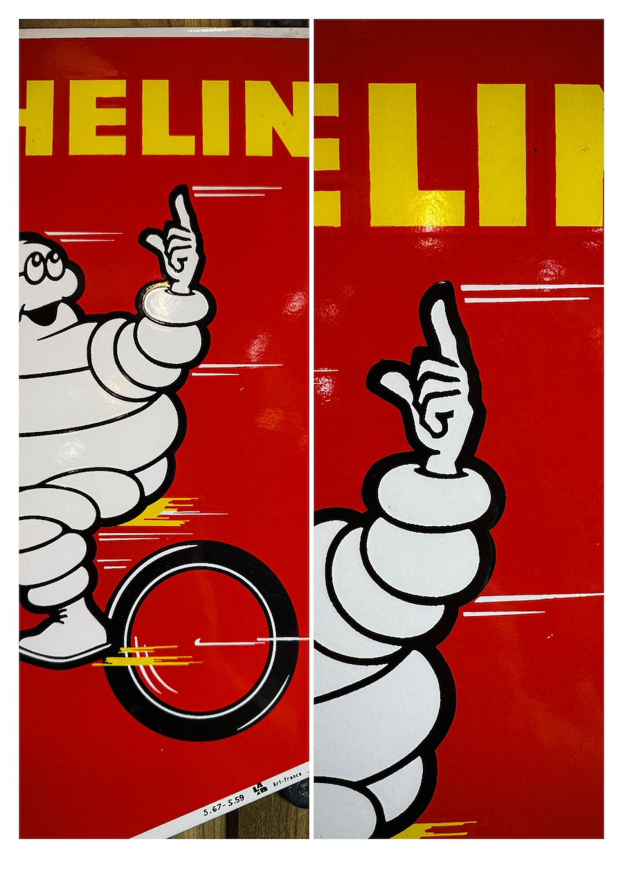 Michelin Vélo enamelled plaque, 50x40cm, 1950, Luynes - Image 5