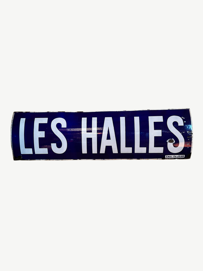 Plaque émaillée métro Les Halles