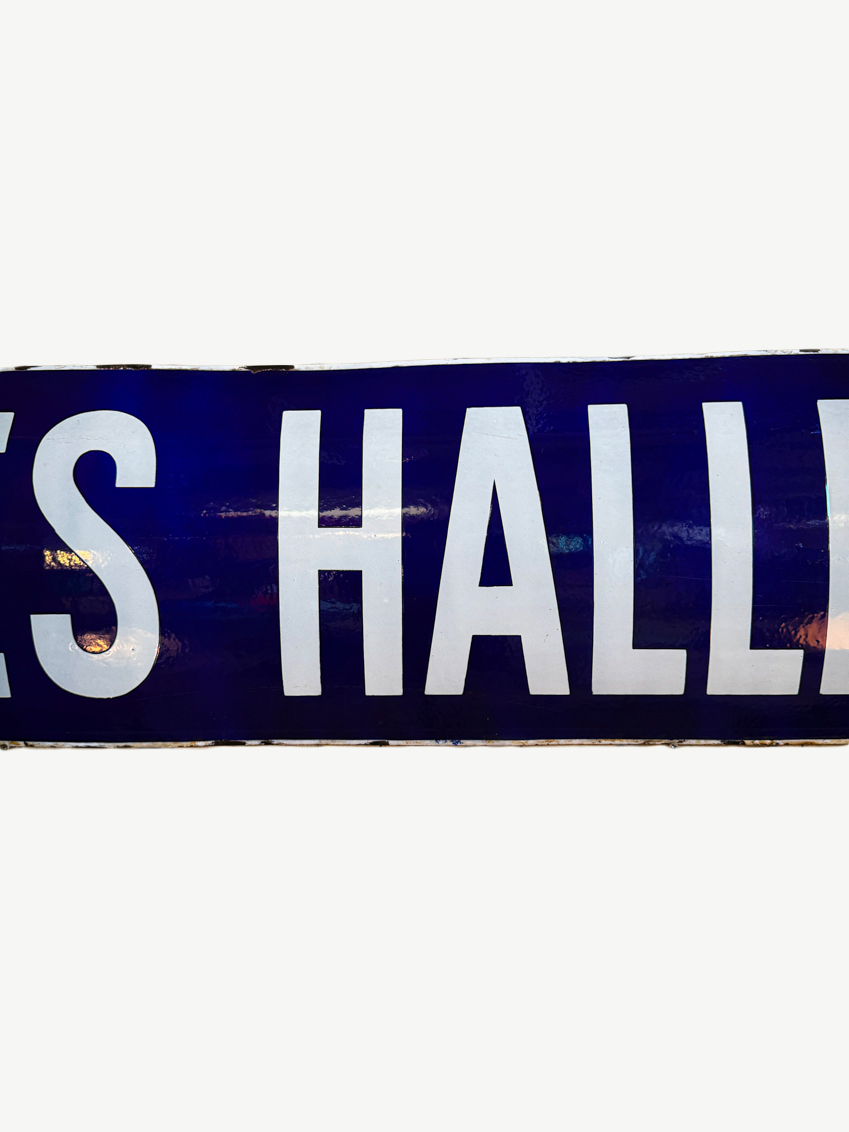 Plaque émaillée vintage métro Les Halles